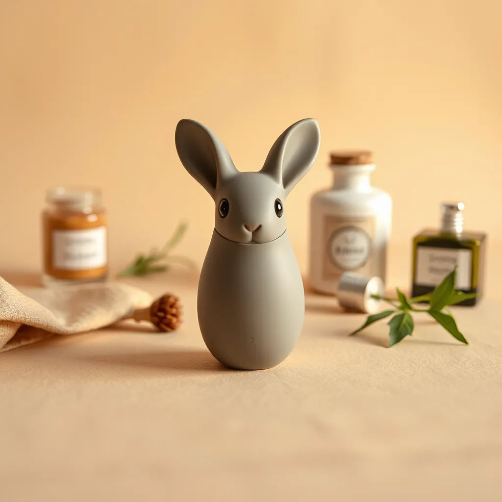 Sleek luxusný rabbit vibrátor s dvoma stimulačnými hlavicami na neutrálnom podklade