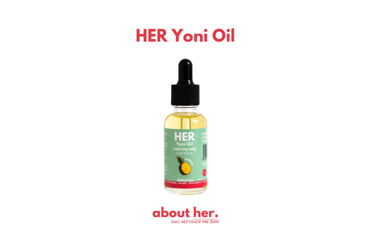 Originálna produktová fotografia HER Yoni Oil z katalógu AboutHer.