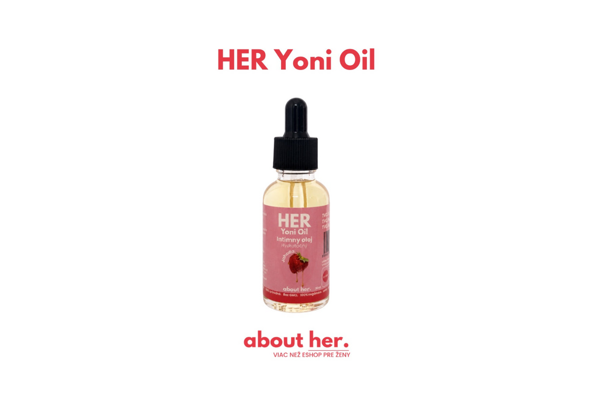 Originálna produktová fotografia HER Yoni Oil z katalógu AboutHer.