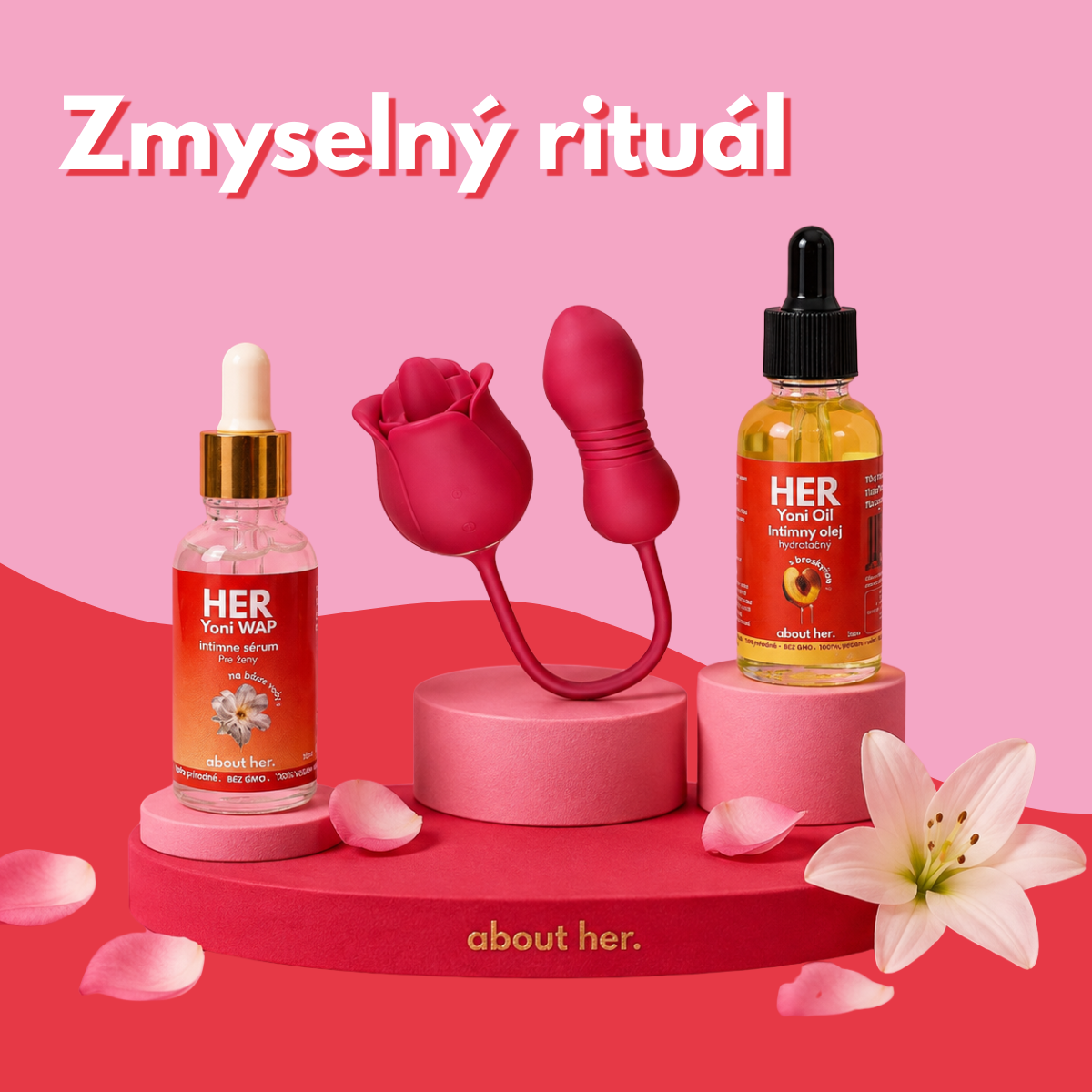 Luxusný vibrátor RUŽA - simulácia penetrácie + oral 